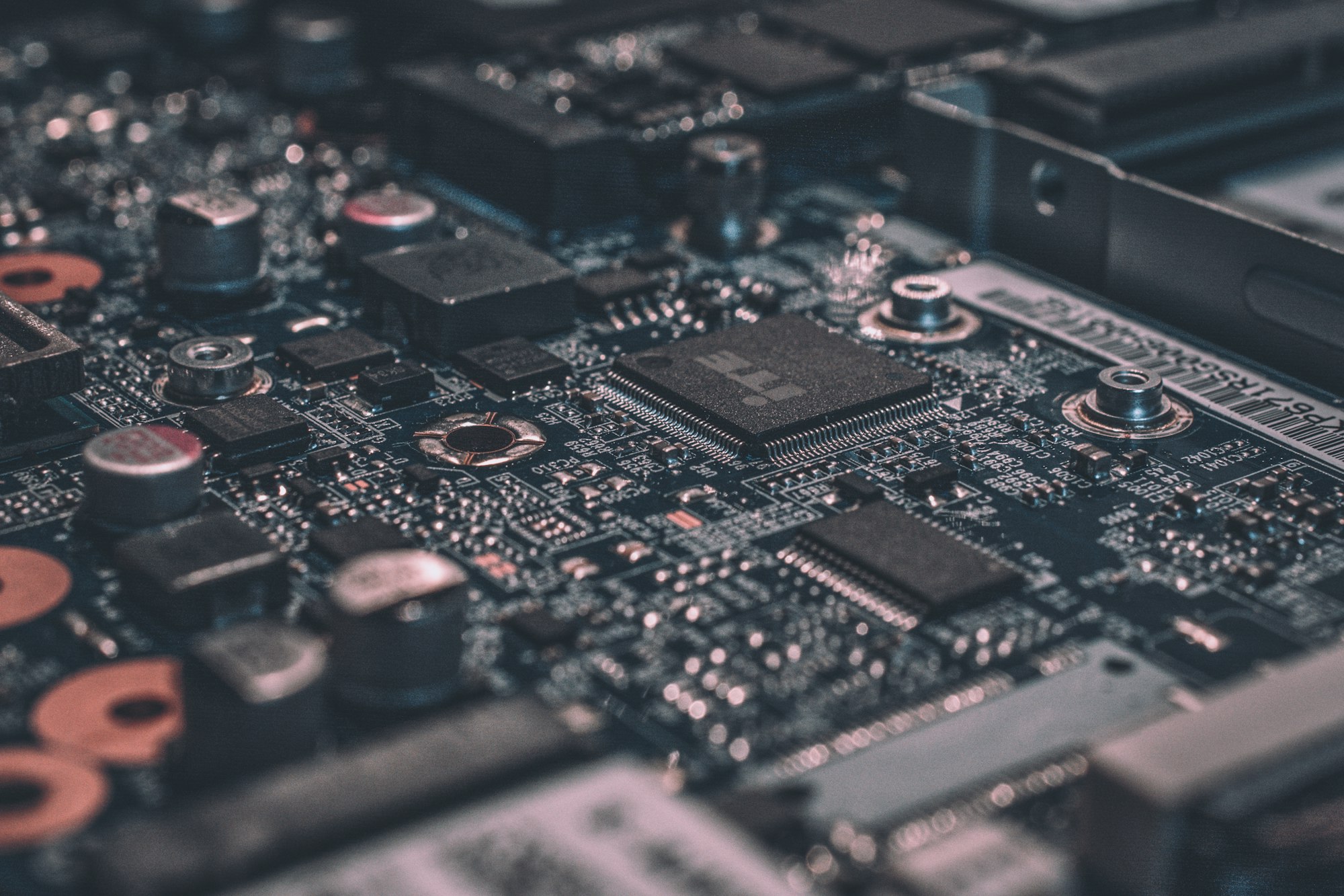 A close view of a circuit board